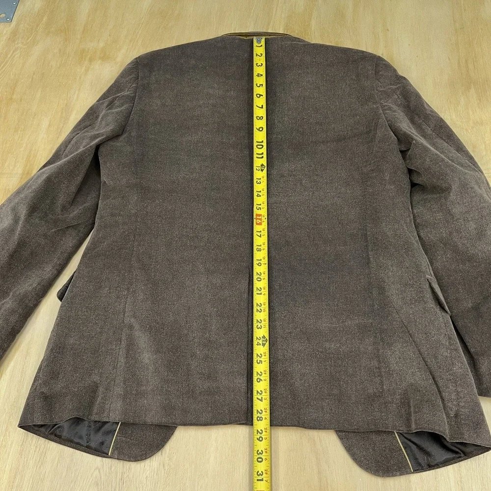 Stafford Corduroy Blazer Jacket Sport Coat Mens 40R Slim Fit Brown Cotton